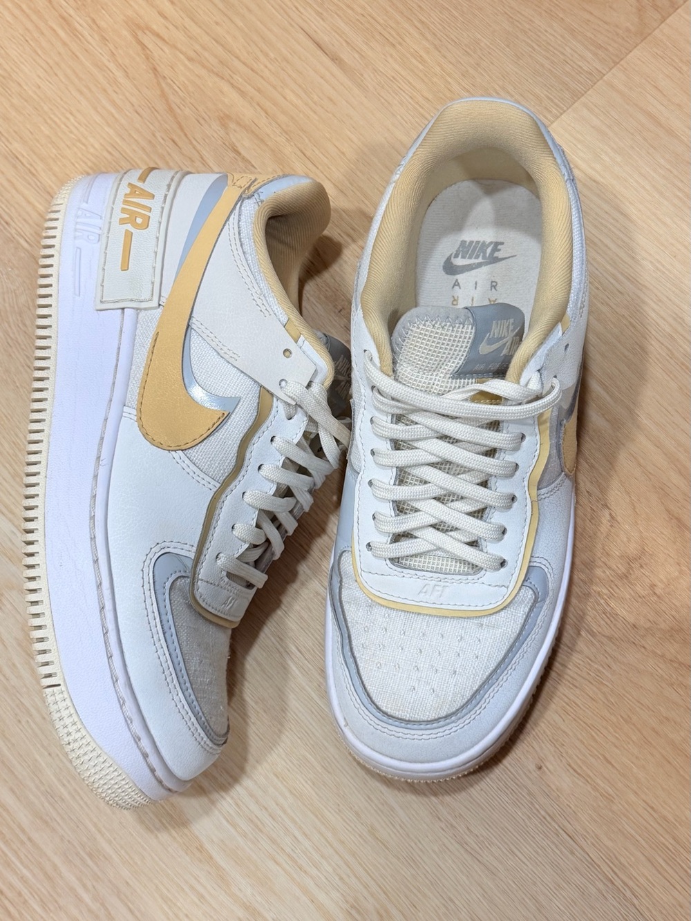 Nike Kids Air Force 1 Low — White & Light Yellow
